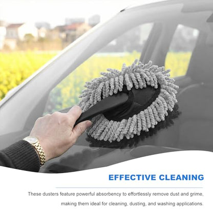 Car Dash Duster Brush, Soft Microfiber Multi-Functional Auto Dash Dust Cleaning Brush, Scratch Free Dusting Tool for Cleaning Vehicle Home Kitchen Computer, Car Accessories (Gray) - color: Gray