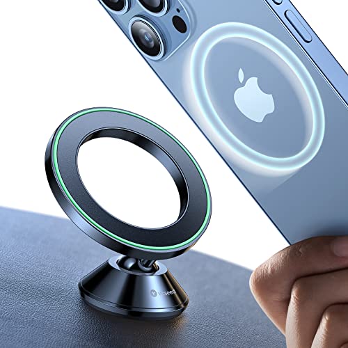 VICSEED Latest Upgrade for MagSafe Car Mount, [High & Low Temp Resistance] Magnetic Phone Holder for Your Car Dashboard, 360 Adjustable Car Phone Holder Mount for iPhone 17 Pro Max 16 15 14 13 12 - color: Flash Black