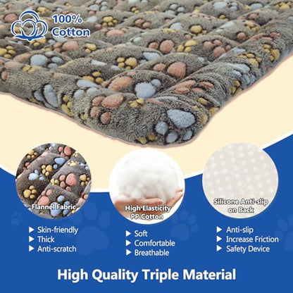 Thickened Dog Bed for Car Back Seat, Upgraded Bottom Non-Slip, Fits Hard Bottom car seat Cover for Dogs, Premium Mixed Color, Dog Car Seat Cover - color: Gray-paw