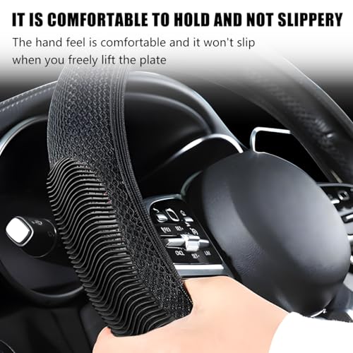 Elastic Stretch Car Steering Wheel Cover, Breathable No Inner Ring Vehicle Steering Wheel Protector, 15 Inch Ice Silk Anti Slip Automotive Accessories, Universal Fit (Black) - color: Black