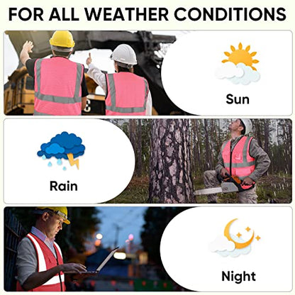 TICONN Reflective Safety Vest High Visibility Class II Mesh Vest for Women & Men Meets ANSI Standards - color: Pink, size: 3X-Large