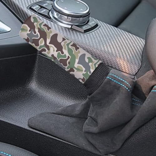 Handbrake and Gear Shift Knob Cover 2 Piece Automobile Hand Brake Cover Car Interior Accessories - color: Brown Duck Camo