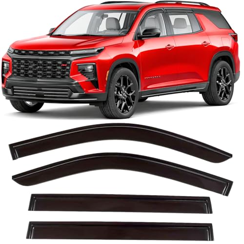 2024-2026 Tape-On Rain Guards for Chevrolet Chevy Traverse Side Window Visor Deflectors Extra Thick Shade LS LT Z71 High Country RS 2025 - size: For Chevy Traverse 2024-2026