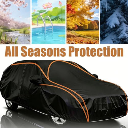 Outdoor Full Exterior Car Cover for Cournil Cournil1965, Car Tarp for Wind Dust Sun etc Protection, Tarpaulin Waterproof Dustproof Snowproof Waterproof All Weather - size: for Cournil Cournil1965