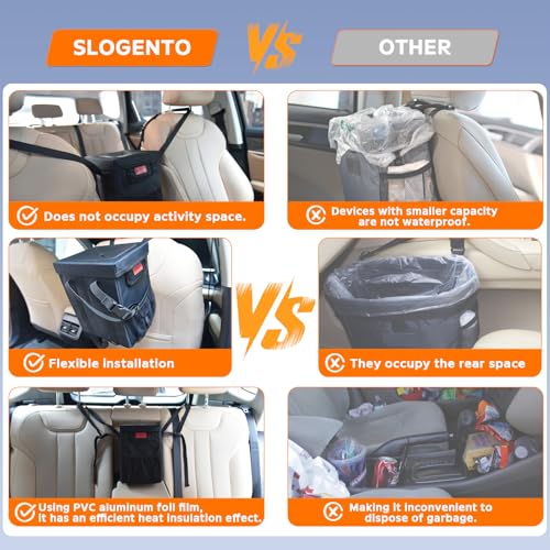 Leakproof Car Trash Can with Lid - 1.8 Gallon Soft Silicone Garbage Bin Hanging Fit for Entral Console/Front Seat Car, Sedan, SUVs, MPVs & Truck - Easy to Clean Vehicle Trash Can - color: Vehicle Trash Can