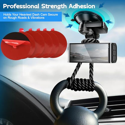 Double Sided Adhesive Pads for Dash Cam, 6PCS 2.83 Inch Heavy Duty Sticky Pads, Heat Resistant & No Residue Mounting Tape, Universal Replacement for Windshield, Dashboard, GPS, Phone Mount