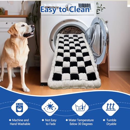 Thickened Dog Bed for Car Back Seat, Upgraded Bottom Non-Slip, Fits Hard Bottom car seat Cover for Dogs, Premium Mixed Color, Dog Car Seat Cover(White-Black) - color: White-Black