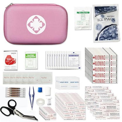 Car-Home Survival First-Aid Kit Emergency-Kit - Pink 273Piece Equipment Travel Supplies First Aid Set Home Essentials Camping Hiking YIDERBO - style: Pink-273Pcs