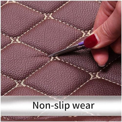 Custom Car Mats All Weather Fit Automotive Floor Mats PU Leather Protector Mat for Most Sedan, SUV, Truck (Black Red) - color: Black Red