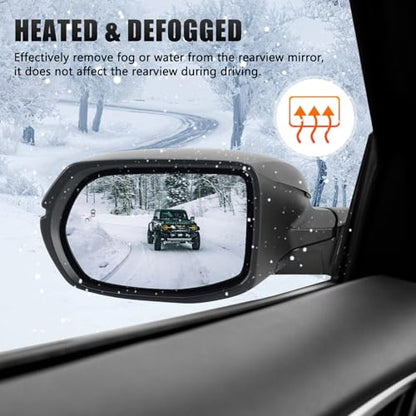 Mirror Glass Compatible with CRV 2017 2018 2019 2020 2021 2022, Left Driver Side Rear View Convex Mirror Glass with Blind Spot Detection System, Heated, Backing Plate and Mounting Bracket - size: Driver Side