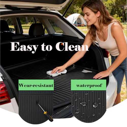 Storage Mats and Cargo Liners Compatible with 2025 2026 New Model Y Juniper, All Weather Rear Cargo Trunk Tray Floor Mat Custom Fit 3D Tech Waterproof Durable TPO Accessories - size: New Model Y Juniper cargo mat with storage mat