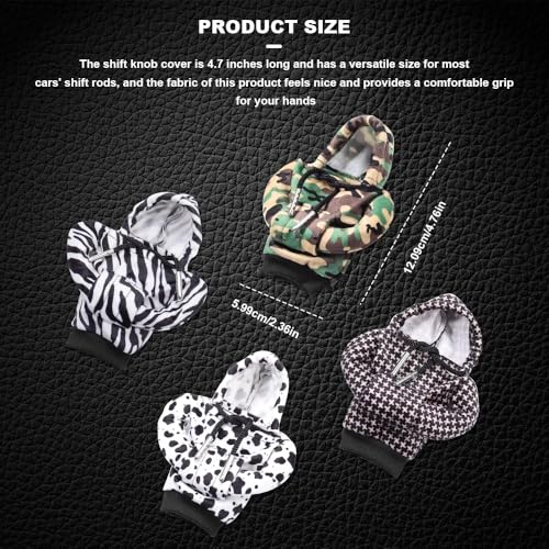 Universal Hoodie Car Gear Shift Cover, Funny Shifter Hoodie, Most Car Gear Shift Levers - color: Zebra, size: 1 Piece