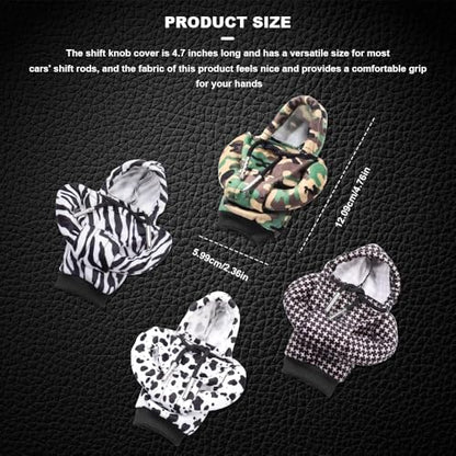 Universal Hoodie Car Gear Shift Cover, Funny Shifter Hoodie, Most Car Gear Shift Levers - color: Zebra, size: 1 Piece