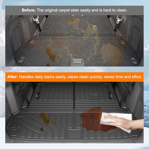 powoq 7 Seats Cargo Mat Compatible with 2013-2020 Nissan Pathfinder Trunk Mat 13 Infiniti JX35 & 14-20 Infiniti QX60 Replacement for 2013-2020 Pathfinder Accessories (Trunk Mat with Backrest Mats) - size: Compatible With Pathfinder/Qx60 | 2013-2020