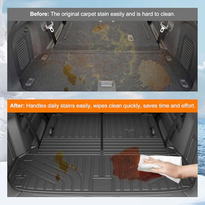 powoq 7 Seats Cargo Mat Compatible with 2013-2020 Nissan Pathfinder Trunk Mat 13 Infiniti JX35 & 14-20 Infiniti QX60 Replacement for 2013-2020 Pathfinder Accessories (Trunk Mat with Backrest Mats) - size: Compatible With Pathfinder/Qx60 | 2013-2020