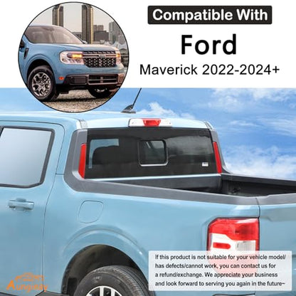 Aunginsy Rear Glass Side Anti-Scratch Cover Trim Compatible with Ford Maverick 2022-2025, Carbon Fiber Pickup Truck Rear Bucket Slot Side Anti-Scratch Cover Protective Pad Sticker Exterior Accessories - color: Red