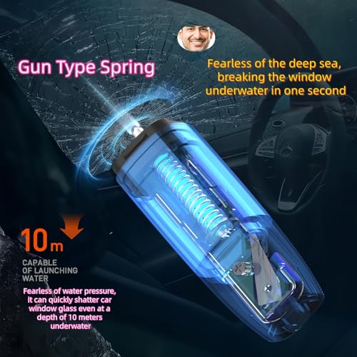 Window Breaker and Seatbelt Cutter with Keychain,2 in 1 Portable Car Safety Hammer Glass Breaker Emergency Escape Tool Underwater (3, redwhiteblack) - color: redwhiteblack