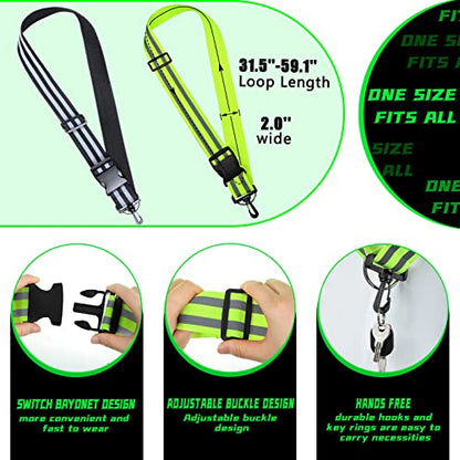 Saintrygo Reflective Sash for Walking at Night Running Gear Safety Reflective High Visibility Jacket Adjustable Sash for Walking Cycling at Night - color: Fluorescent Green, Black