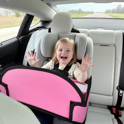 Kids Travel Tray for Airplane - Toddler Car Seat Table Tray, Road Trip Essentials for Boys & Girls, Carseat Lap Desk for Kids Road Trip Activities (Pink-2PCS) - color: Pink-2PCS