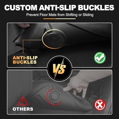 Floor Mats Fit for Mercedes Benz GLE 2016-2019 350 400 43 AMG 450 AMG 500 500e 550 550e 63 AMG S & 2012-2019 ML/GL/GLS Series - AOMSAZTO TPE All Weather Custom Fit Floor Liners 1st & 2nd Row Car Mats - style: 3) for Mercedes Benz GLE | 2016-2019 | Floot M