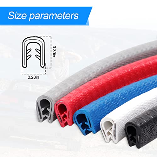 XINLIYA Car Door Protector, 16Ft Universal Rubber Seal U Shape Edge Trim for Most Cars, Aluminum Boat Edge Guard (Blue) - color: Blue