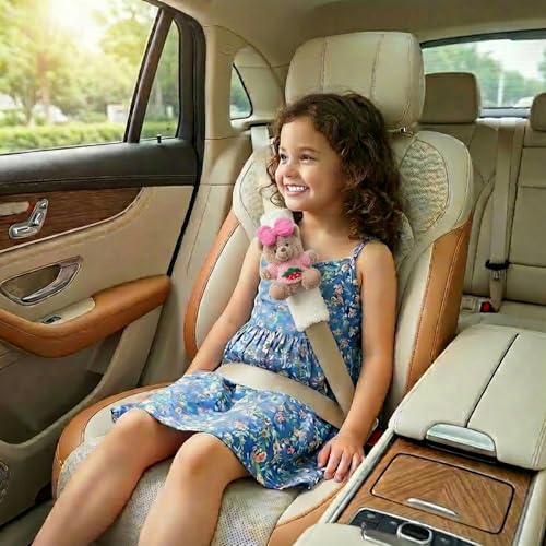 UNICOLD 2 Pack Plush Seatbelt Cover Shoulder Pad,Ultra-Soft Car Seat Belt Cushion for Adults & Kids, Relieves Neck & Shoulder Discomfort, Universal Fit for Cars, SUVs, Backpacks (Pink) - color: Pink