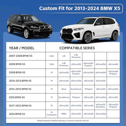 10 Layers SUV Car Cover Custom Fit for BMW X5 (2007-2024) Waterproof All Weather for Automobiles, Outdoor Full Cover Rain Sun UV Protection.Silver - size: Custom Fit for BMW X5