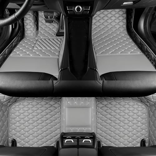 Customize All-Weather Protection Luxury Leather Floor Mats for Cars, SUVs, and Trucks According to Automotive Model (3D Grey Floor Mats) - color: 3D Grey Floor Mats