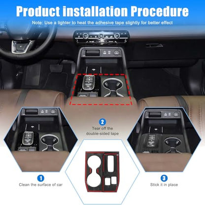 Gear Shift Panel Cover Trim Compatible with Honda Pilot 2023-2025/ Honda Passport 2026 Accessories, ABS Center Consoles Cup Holder Panel Cover Protector, 1PCS (Carbon Fiber Pattern) - color: Gear Shift Panel Cover