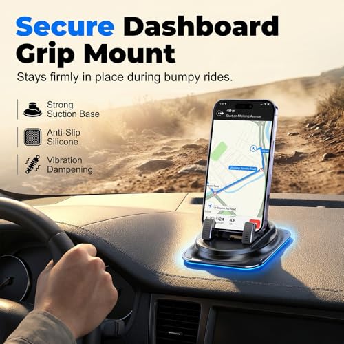 Car Phone Holder 360 Degree Rotation, 2026 New Dashboard Hero Phone Holder, Adjustable Universal Car Phone Mount for Car Magnetic Interiorcar Navigation Mount for Drivers (3PCS) - color: 3PCS