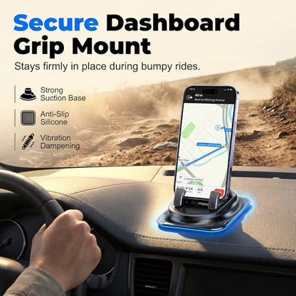 Car Phone Holder 360 Degree Rotation, 2026 New Dashboard Hero Phone Holder, Adjustable Universal Car Phone Mount for Car Magnetic Interiorcar Navigation Mount for Drivers (3PCS) - color: 3PCS