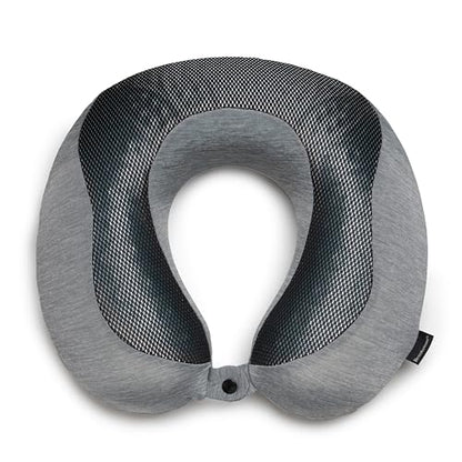 Brookstone Cool Touch Memory Foam Head and Neck Travel Pillow for Vacations, Airplanes, Trains, Buses, and Cars, Dark Grey - color: Dark Grey