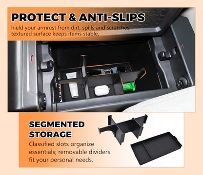 GZSH 3PCS Center Console Organizer for Toyota RAV4 2026+ Accessories (LE/SE/XLE/Woodland/XSE) Center Console Organizer Center Console Pad and Removable Center Console Divider for Toyota RAV4 2026+