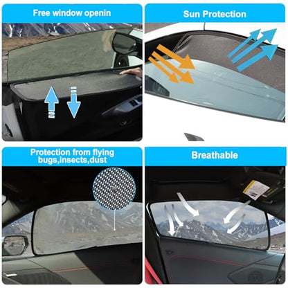 Car Side Window Shades for Corvette C8 2020-2024 Sun Shade Heat Insulation Strong-Light Blocking&UV Protection Privacy Essential Interior for Baby,Car Camping and Napping Curtains (2PCS)