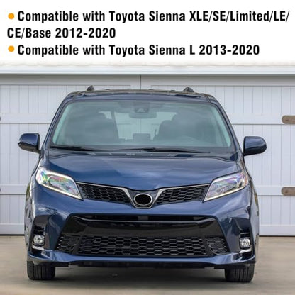Moonlinks Compatible with Toyota Sienna 2012 2013 2014 2015 2016 2017 2018 2019 2020 Right Passenger Side Mirror Cover Replacement, Blue Right Side Clip-on Mirror Cap Replaces for 87915-08021-J0 - color: Right Blue