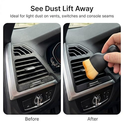 2 PCS Car Interior Detailing Brush, Soft Bristle Car Cleaning Brush for Dashboard, Scratch-Free Car Duster Brush for Auto,Truck,SUV,RV (Black & Yellow)