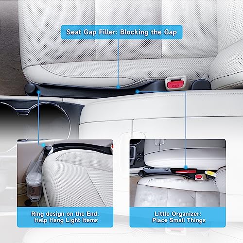 Givifive Car Seat Gap Filler Set of 2, Soft Foam Multifunctional Seat Side Gap Filler with Organizer & Hook Function, 3in1 Gap Stopper Universal Fit Car SUV Truck Fill The Gap Between Seat & Console - color: Black, size: Most Cars – Standard