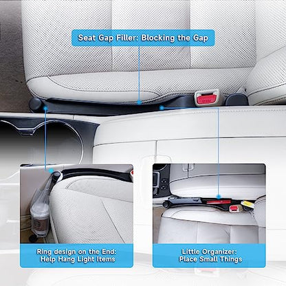 Givifive Car Seat Gap Filler Set of 2, Soft Foam Multifunctional Seat Side Gap Filler with Organizer & Hook Function, 3in1 Gap Stopper Universal Fit Car SUV Truck Fill The Gap Between Seat & Console - color: Black, size: Most Cars – Standard