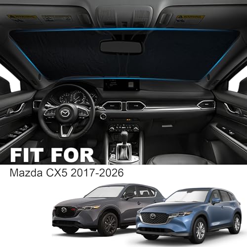 2026 Upgrade Front Windshield Sunshade fit for Mazda CX-5 2017-2026 Reflector Foldable Car Shade Automotive Windshield Sunshades for Mazda CX-5 Windshield Sun Shade |Keeps Your Vehicle Cool| - size: Fit for Mazda CX-5 2017-2026