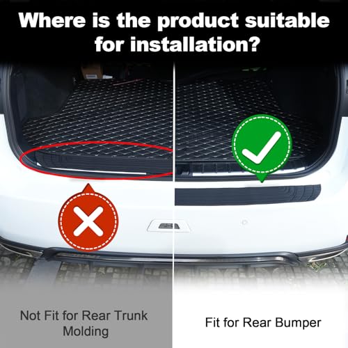 SINGARO Car Rear Bumper Protector, 42inch x3.4inch Car/SUV Universal Rubber Anti-Scratch Trunk Exterior Accessories - size: 42"x3.4"