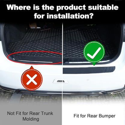 SINGARO Car Rear Bumper Protector, 42inch x3.4inch Car/SUV Universal Rubber Anti-Scratch Trunk Exterior Accessories - size: 42"x3.4"