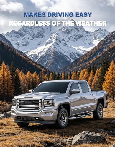 Out-Channel Window Rain Guards Fit for 2014-2018 Chevrolet Silverado & GMC Sierra 1500 2500HD 3500HD Crew Cab, Window Visors Vent Shades Wind Deflector Dark Smoke with Thicker 4PCS - size: Fit for 2014-2018 Silverado & Sierra Crew Cab