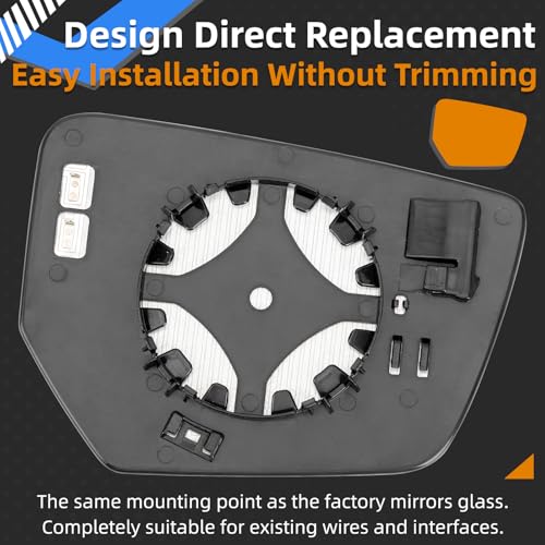 Driver Side Mirror Replacement for Chevrolet Chevy Impala 2014 2015 2016 2017 2018 2019 2020 - Left Side Mirror Glass, Rear View Mirrors Glass with Power Heated & Blind Spot - size: Driver Side (Left)