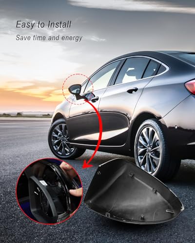 Right Passenger Side View Mirror Cover Cap Trim Shell Fits for Chevrolet Chevy Cruze 2017 2018 2019, ABS Side Mirror Cap Replacement - size: Right Passenger Side