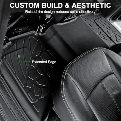 Floor Mats for 2019-2024 Ram 1500 (Only Classic Body) Crew Cab 2013-2018 1500/2500/3500 Crew Cab, TPE All Weather Durable Floor Liners Door Sill Guards for Ram 1500 Classic - size: 2019-2024 | For Dodge Ram 1500 Classic