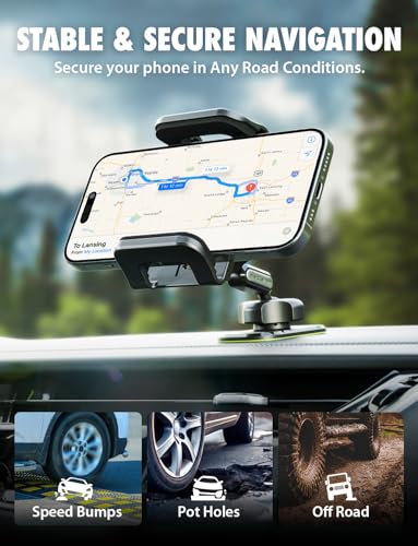 Bracketron Car Phone Holder, TripGrip Phone Mount for Car Dashboard & Air Vent, 360 Rotation One-Hand Release Car Cell Phone Holder for iPhone, Samsung, Androids. - style: Vent & 3M Stick 1.0