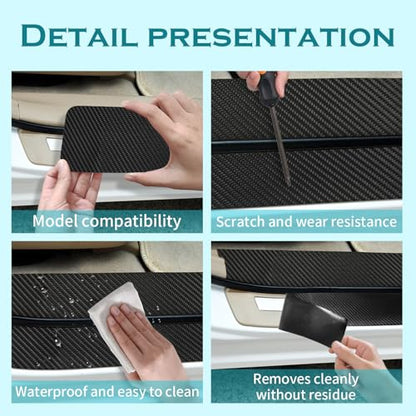 Bilisin 9PCS Car Door Sill Protector Compatible with Honda CRV 5th Gen 2017-2022,Carbon Fiber Leather Auto Trunk Door Sill Entry Guard Scratch Protector Accessories - size: for CRV 5th Gen 2017-2022