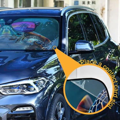 Windshield Sun Shade Sea Turtle Summer Front Window Block UV Shades Visor Reflective Retractable for Car SUV Trucks - color: B005