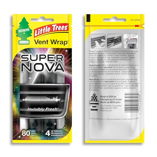 LITTLE TREES Car Air Freshener | Vent Wrap Provides Long Lasting Scent, Invisibly Fresh | 16 Air Fresheners | Supernova - color: Supernova