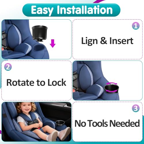 2Pcs Cup Holder Compatible with Safety 1st EverFit & Grow and Go, Compatible with Maxi-COSI Pria, Cosco All-in-One Car Seat (Model C6577 & C6474), Durable PP Injection Molded